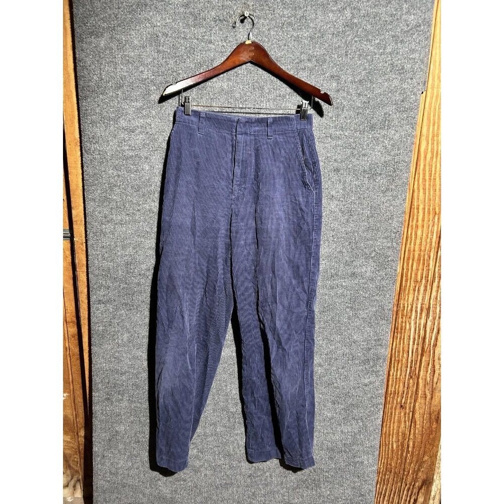 Uniqlo Corduroy Pants Womens 4 Blue Straight Leg Cotton Chino Casual Pockets